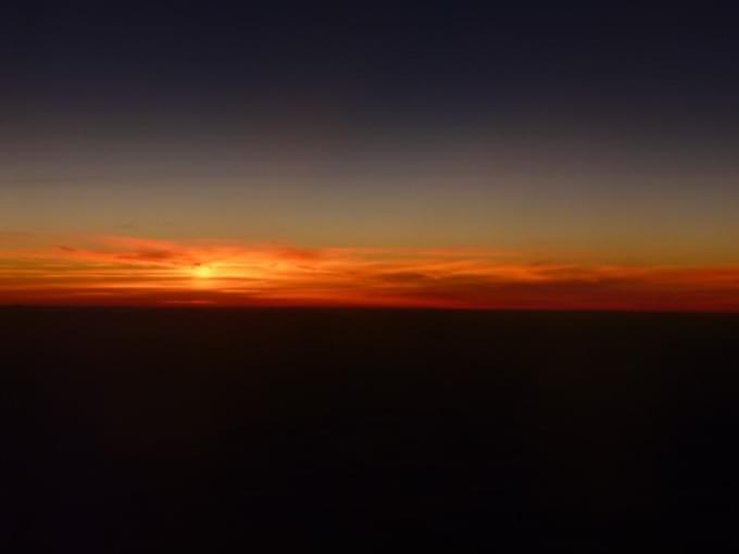 Доминикана - закат из самолета...
