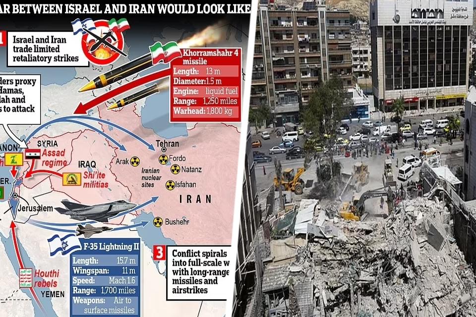 Карта от dailymail возможных атак / Разрушенное Израилем консульство Ирана (с чего всё началось)