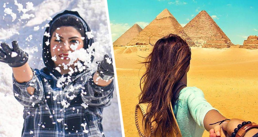 На популярную у туристов достопримечательность в Египте обрушилась волна холода: температура впервые упала до -10°C