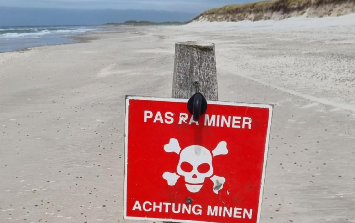 Семья туристов была шокирована на пляже, наткнувшись на минное поле