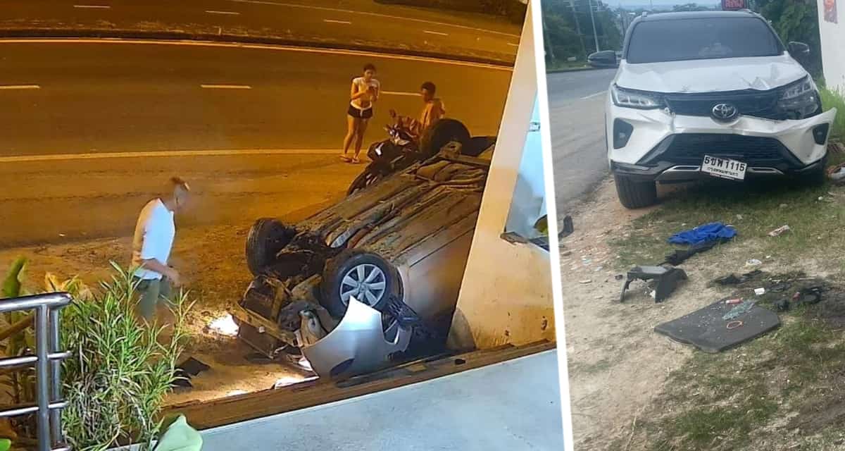 Пхукет в ярости: сильно пьяный российский турист разнес припаркованные авто тайки