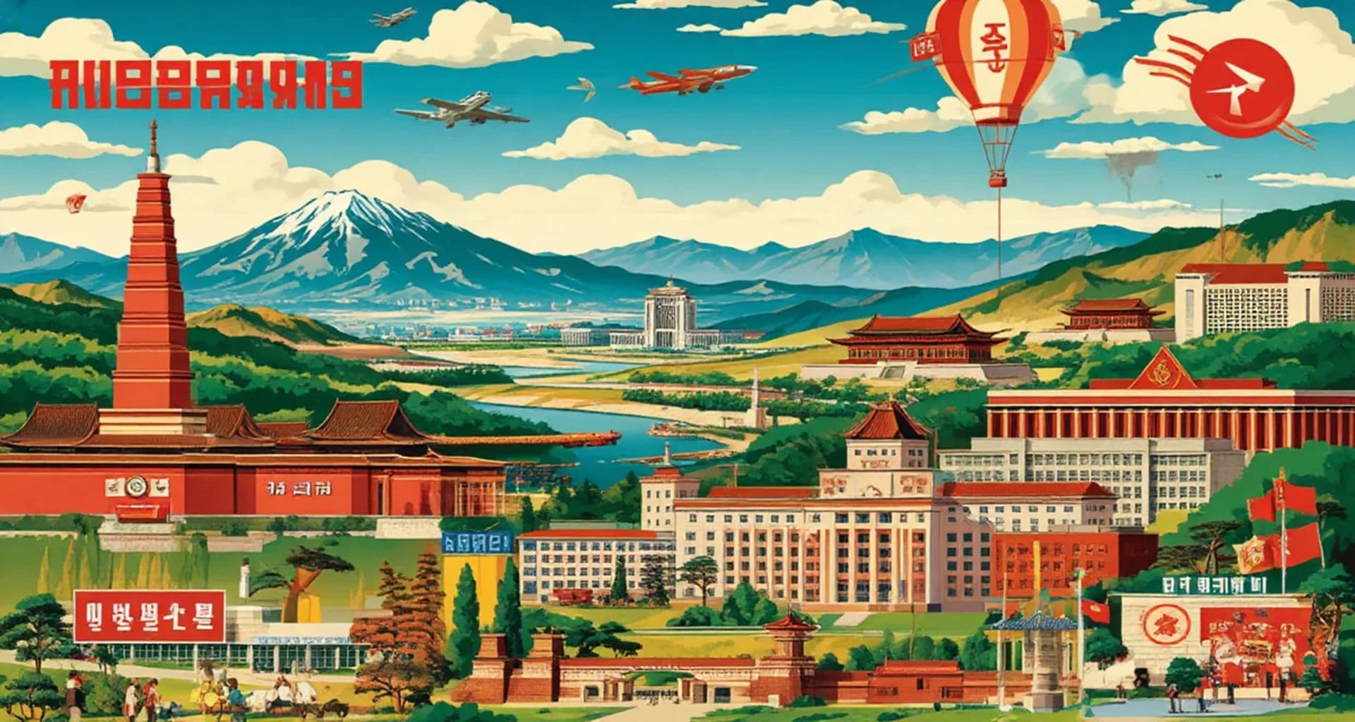 Северная Корея - панорамный вид