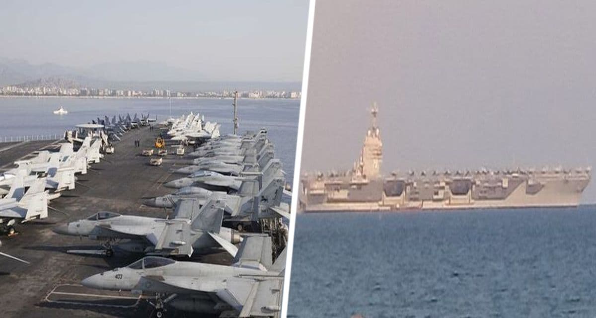 В Анталию прибыл самый большой в мире авианосец: потрясенные его размерами туристы делают селфи