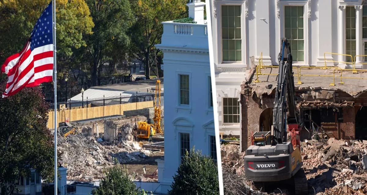 Трамп меняет облик Белого дома: Туристы в шоке от масштаба перестройки Восточного крыла
