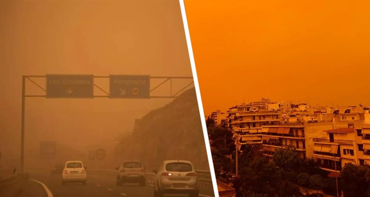 Библейский апокалипсис над курортом: небо стало оранжевым и Солнце скрылось во мгле после двух землетрясений, напугав туристов