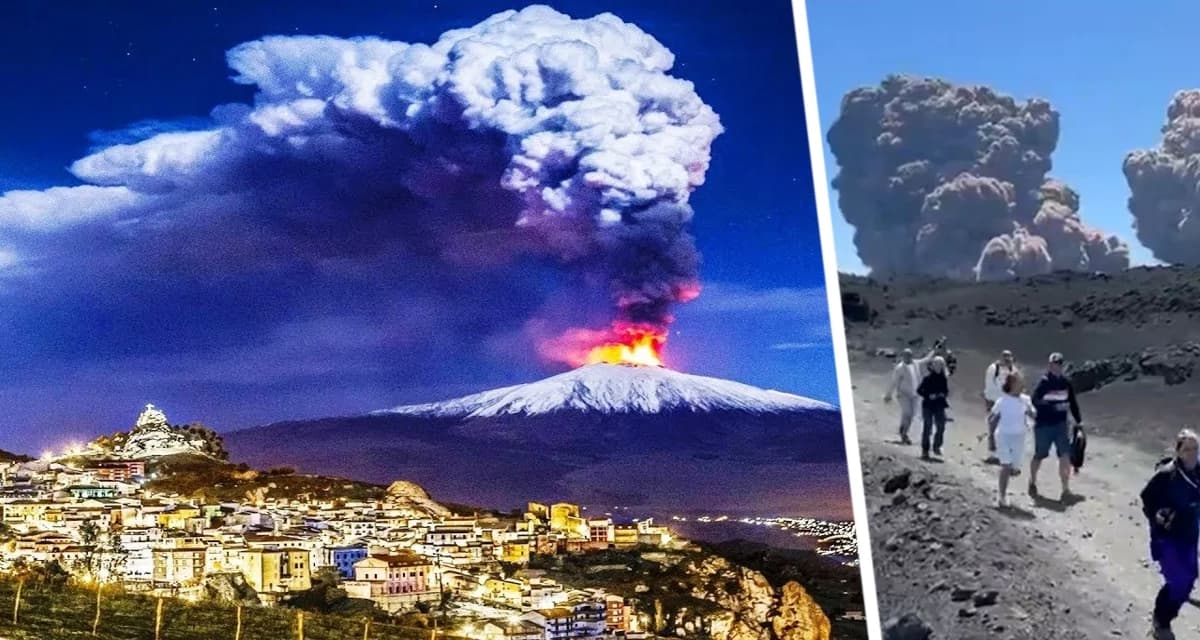 Кратер продолжают дымиться: смертельно токсичные последствия извержения вулкана Этна, из-за которых туристы спасались бегством