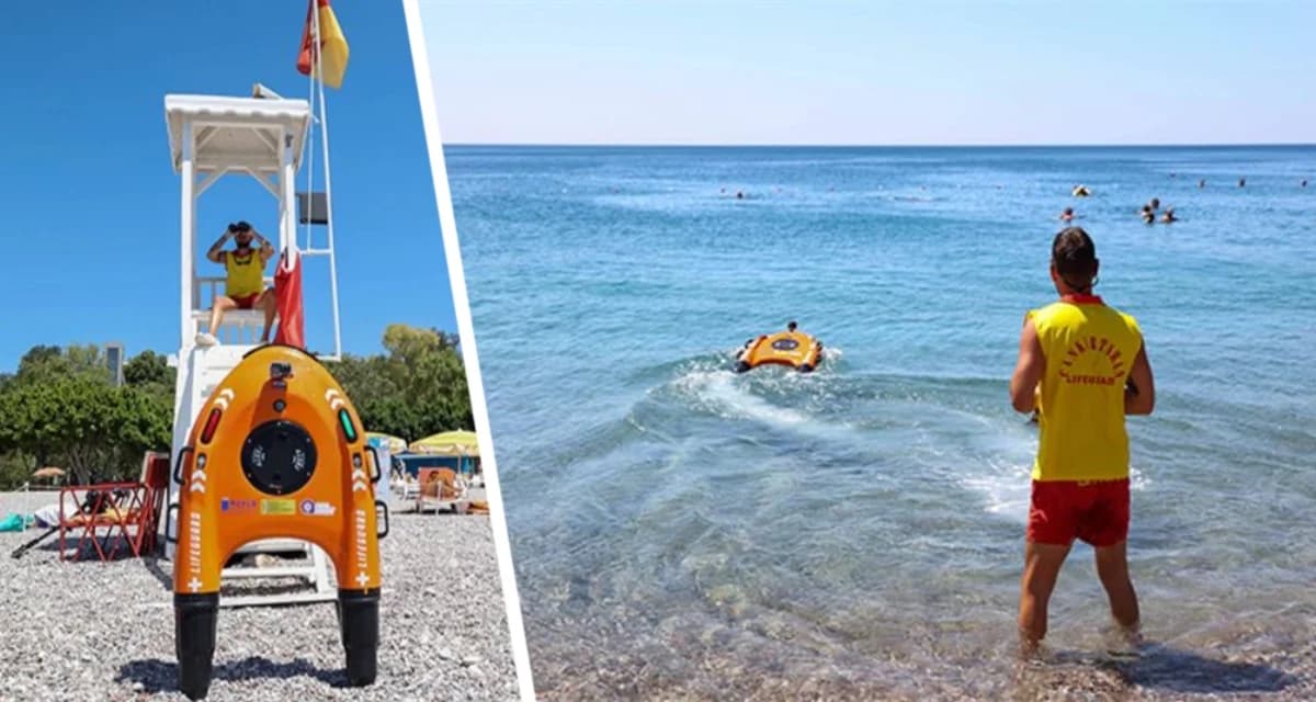 На пляжах Анталии запустили беспилотного робота-спасателя