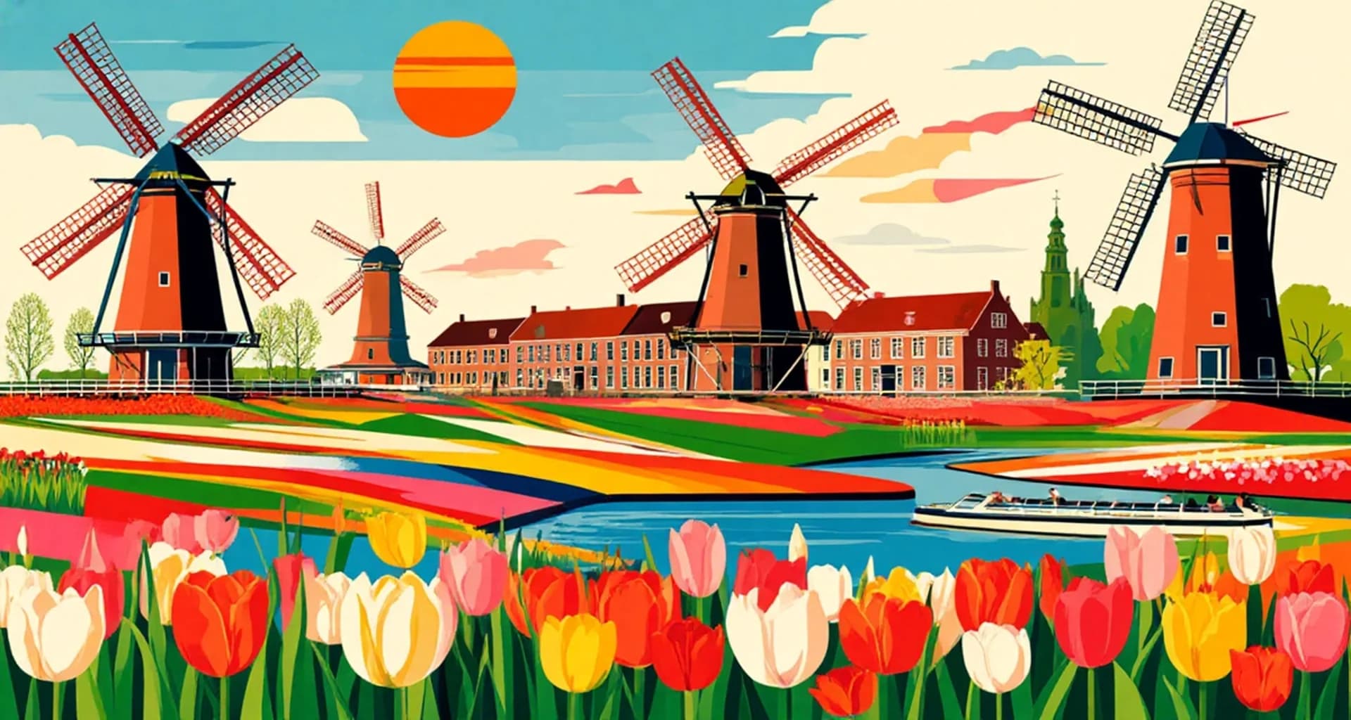 Нидерланды - панорамный вид