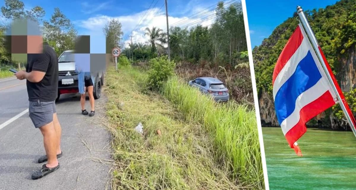 Российский турист улетел на арендованном авто в канаву на Пхукете Российский турист улетел на арендованном авто в канаву на Пхукете