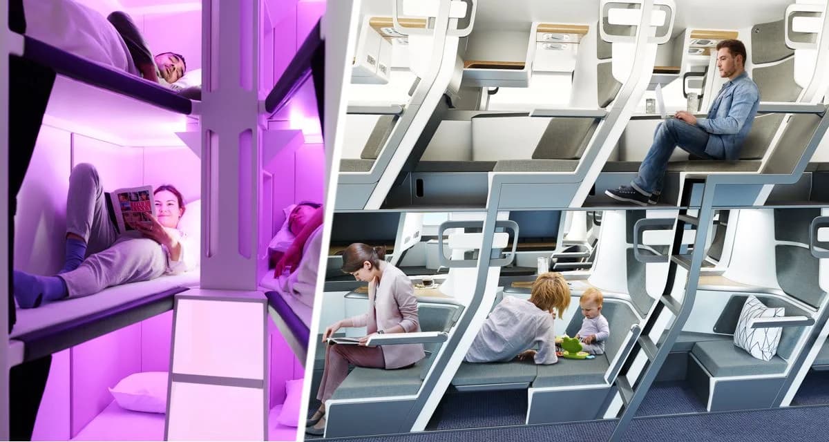 Авиакомпания установит в экономклассах двухъярусные кровати для сна туристов Авиакомпания установит в экономклассах двухъярусные кровати для сна туристов