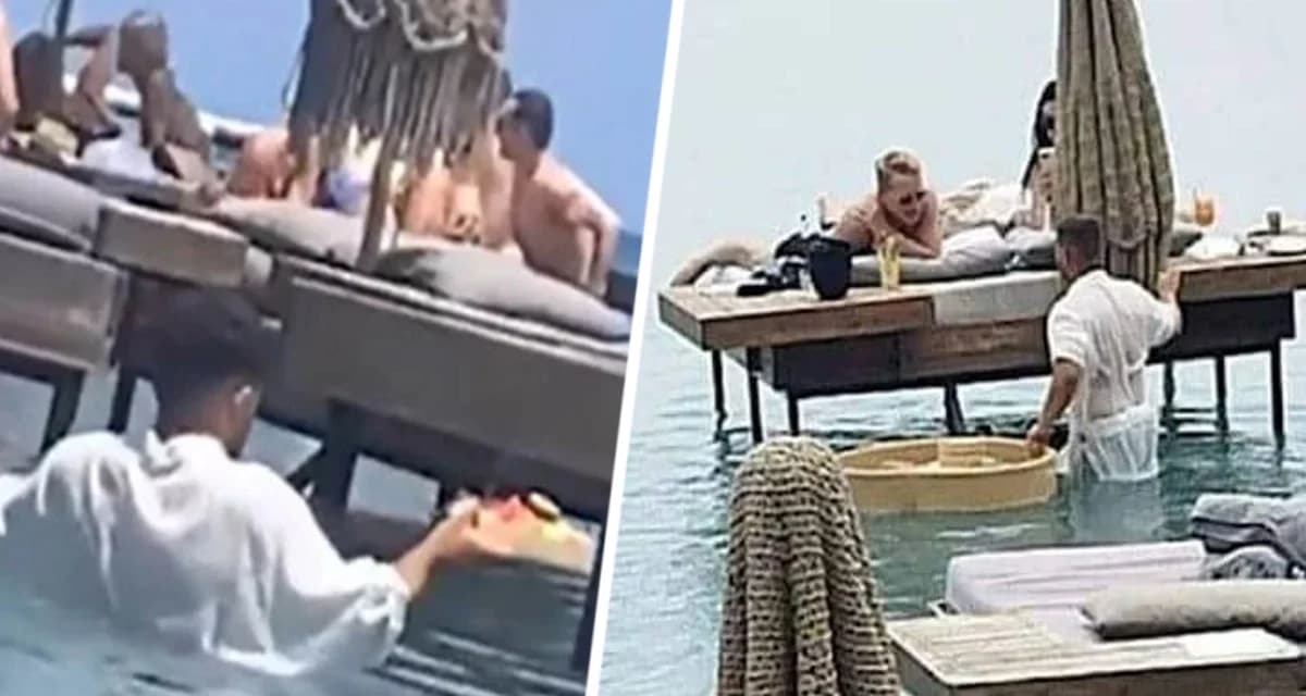 Вспыхнул скандал из-за обслуживания туристов официантами по грудь в воде Вспыхнул скандал из-за обслуживания туристов официантами по грудь в воде