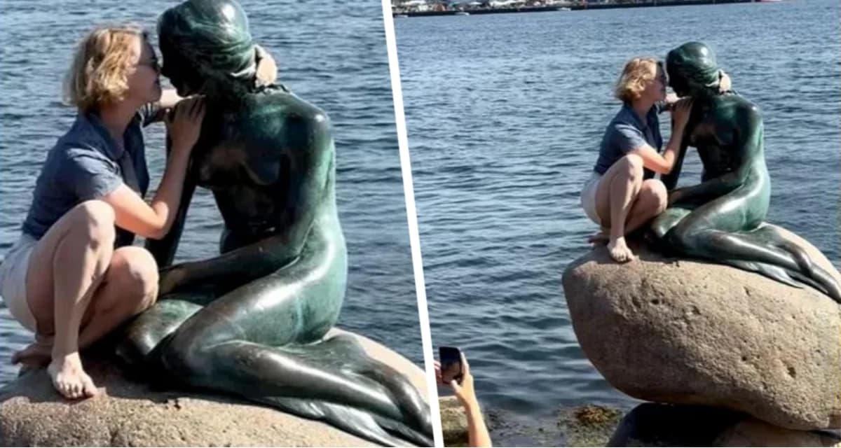 Туристка расцеловалась с русалкой и вызвала бурю возмущения Туристка расцеловалась с русалкой и вызвала бурю возмущения