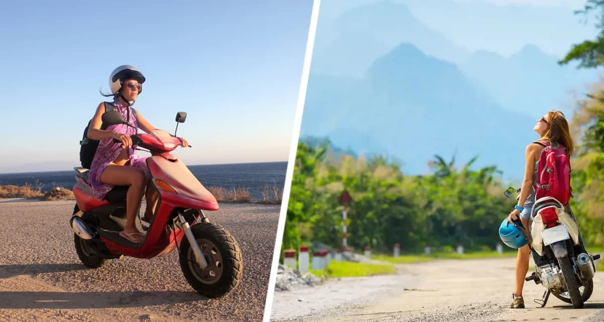 Туристка доехала на мопеде 1986 года из Англии до Дагестана и решила ехать дальше Туристка доехала на мопеде 1986 года из Англии до Дагестана и решила ехать дальше