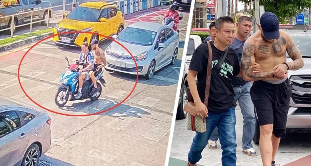 Турист с дружком разъезжали по Паттайе на скутере и срывали золотые цепи с отдыхающих Турист с дружком разъезжали по Паттайе на скутере и срывали золотые цепи с отдыхающих