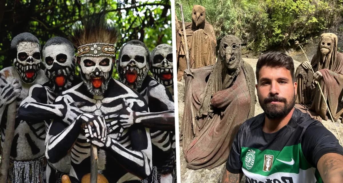 Турист посетил дикое племя и стал свидетелем жертвоприношения Турист посетил дикое племя и стал свидетелем жертвоприношения