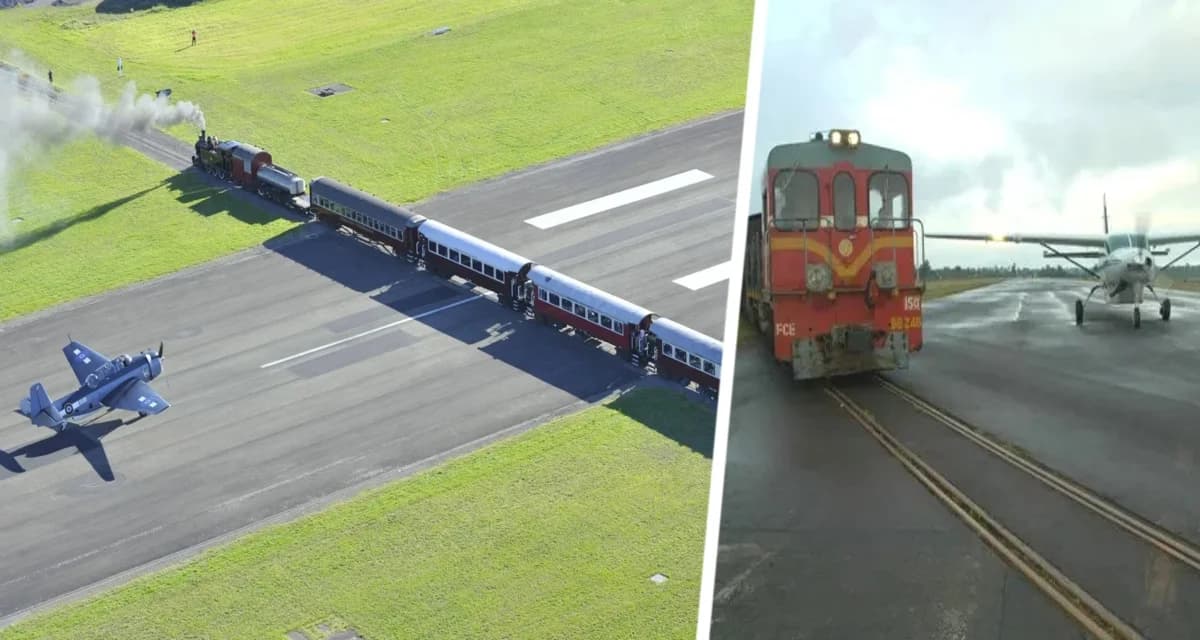 Самый страшный аэропорт в мире, где пилоты вынуждены объезжать поезда, пересекающие ВПП Самый страшный аэропорт в мире, где пилоты вынуждены объезжать поезда, пересекающие ВПП