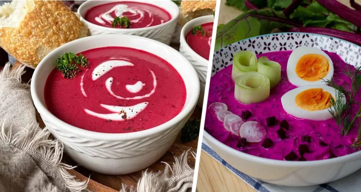 Приготовили свекольник с ботвой молодой свеклы и подали со сметаной и огурцом: съедено всё до последней ложки Приготовили свекольник с ботвой молодой свеклы и подали со сметаной и огурцом: съедено всё до последней ложки