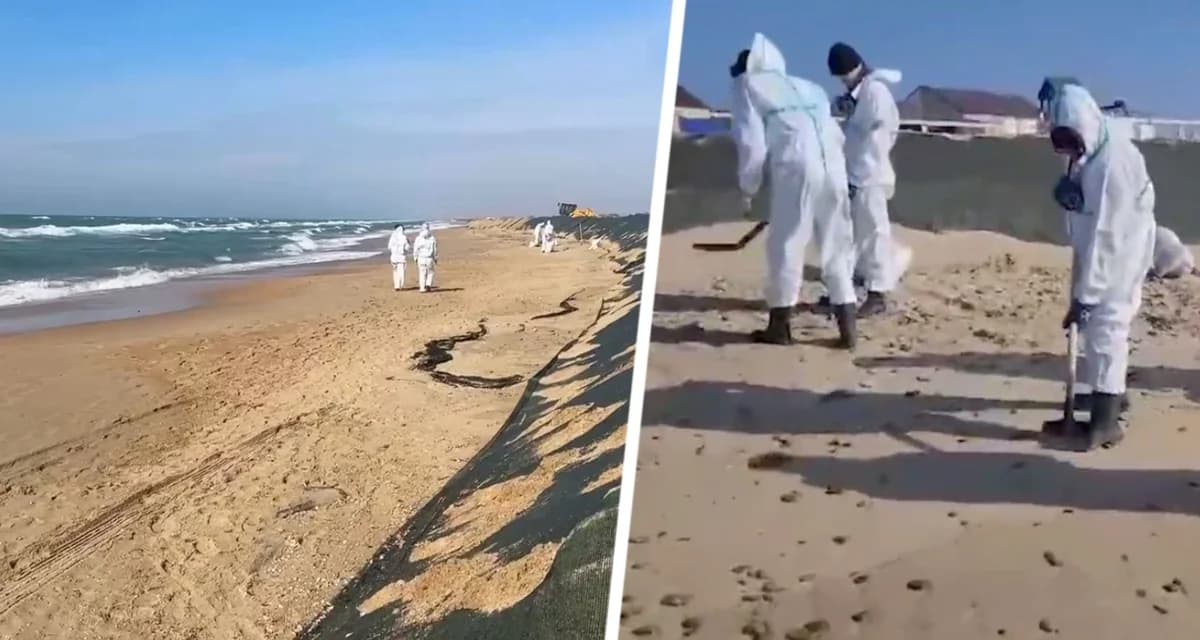 В Анапе подняли со дна моря 108 мешков мазута В Анапе подняли со дна моря 108 мешков мазута