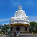 <p>На горе выше Пагоды Лонг Шон - Белый Будда, сидящий на цветке лотоса (высота 14 метров).</p>