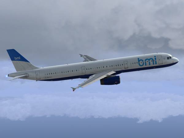 Лайнер Airbus A-320 авиакомпании  bmi 