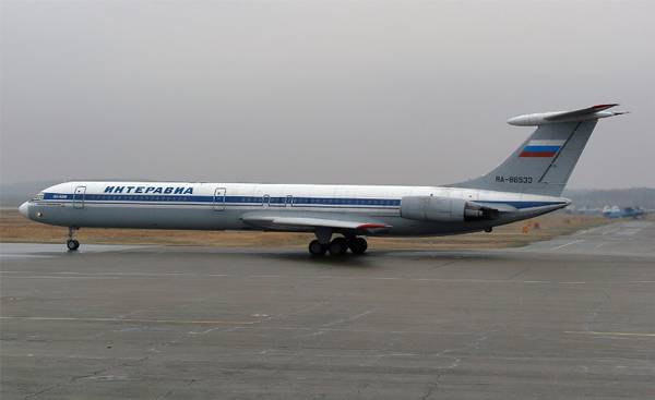 Лайнер Ил-62 авиакомпании  ИнтерАвиа 