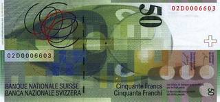 50 швейцарских франков - оборотная сторона