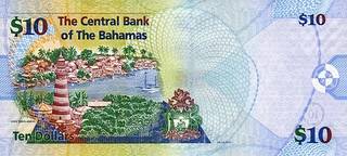 10 багамских долларов - оборотная сторона