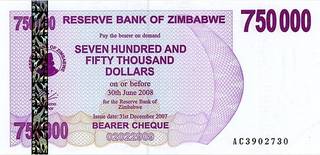 750000 зимбабвийских долларов