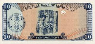 10 либерийских долларов - оборотная сторона