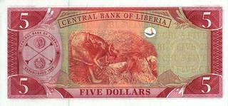 5 либерийских долларов - оборотная сторона