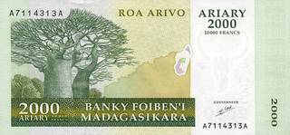 2000 малагасийских ариар 