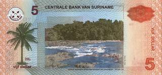 5 суринамских долларов - оборотная сторона