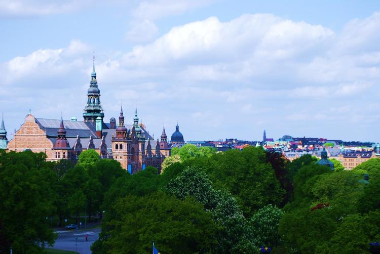 Швеция - Вид с обзорной точки на крыши Стокгольма