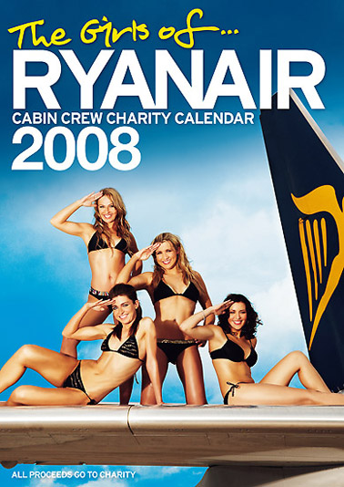 Обложка календаря Ryanair 2008 с обнаженными стюардессами.