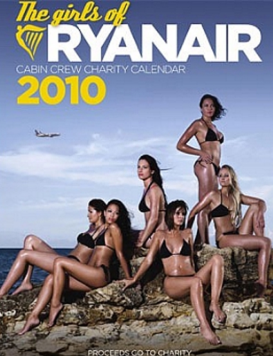 Обложка календаря Ryanair 2010 с обнаженными стюардессами.