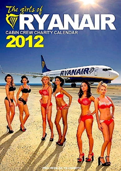 Обложка календаря Ryanair 2012 с обнаженными стюардессами.