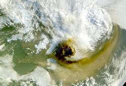 <p>Спутниковое фото вулкана Гримсвотна из космоса.</p>. Фото , Исландия
