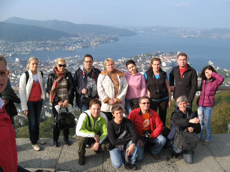 Группа журналистов пресс-тура в Западную Норвегию, организованного туроператором Асент Трэвел