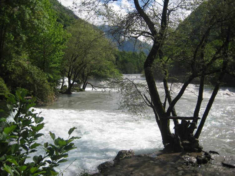 Пейзажи Абхазии, река Бзипь