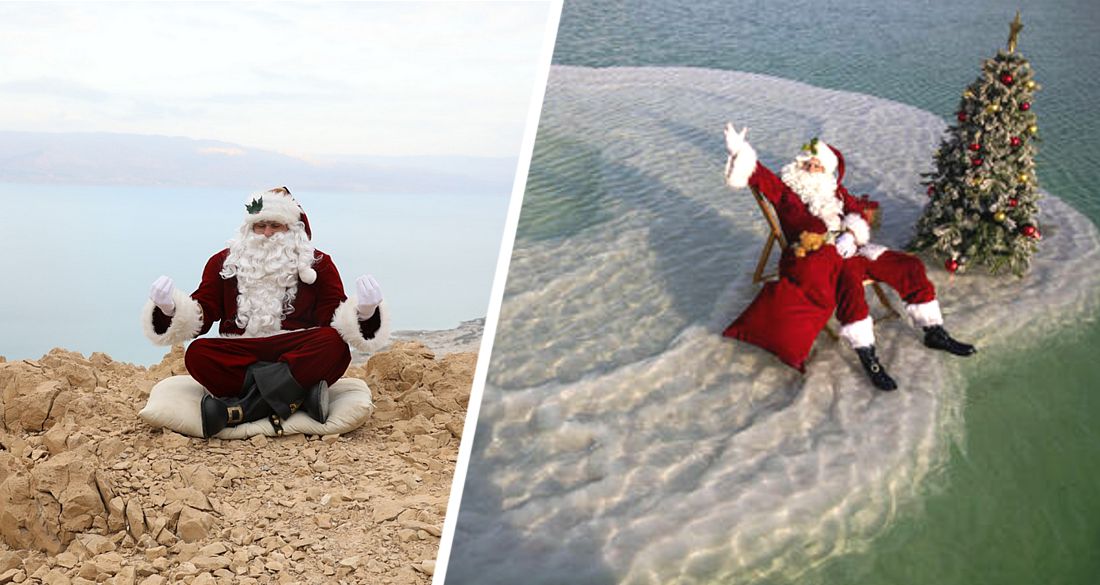 Посреди Мертвого моря установили рождественскую елку