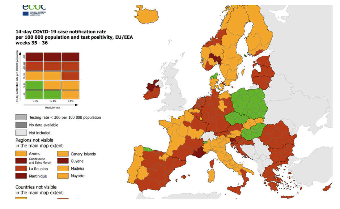 ЕС опубликовал новую карту опасных для туризма районов Европы: в красной зоне произошли рокировки