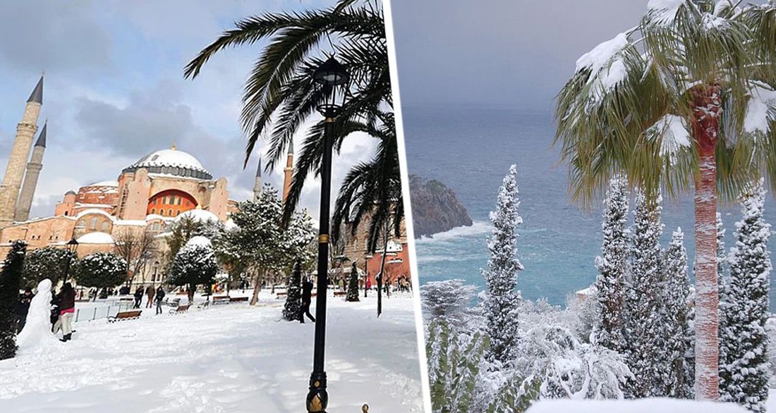 На Турцию идёт рекордный снегопад, Стамбул окажется в снежном плену, а Анталию накроют ливни и штормы