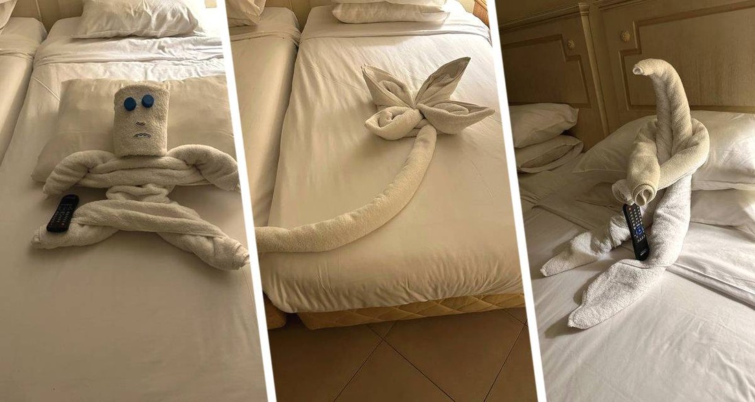 В отелях Египта для туристов разработали новые фигуры из полотенец: ранее популярные лебеди теперь устарели