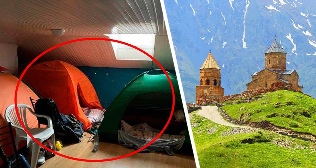 Беглецам из России начали сдавать палатки внутри комнаты в доме в Тбилиси за  ₽13 000