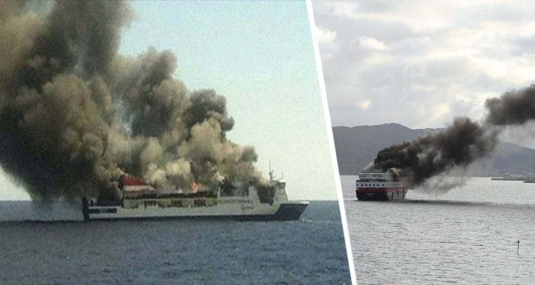 Пассажиров сгоревшего круизного лайнера спасли на Корфу