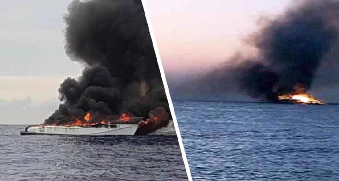 В Хургаде сгорела экскурсионная яхта, туристы в шоке