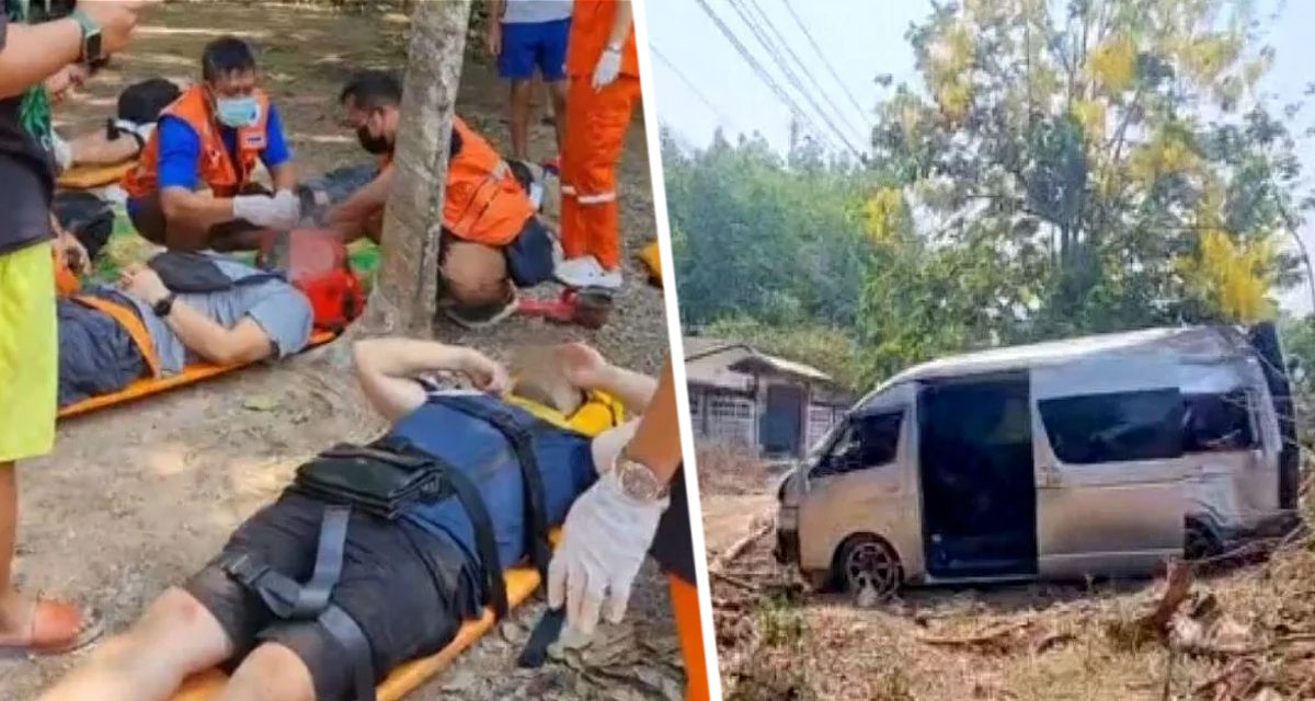 10 российских туристов попали в страшную аварию, напугав спящего водителя автобуса в Таиланде