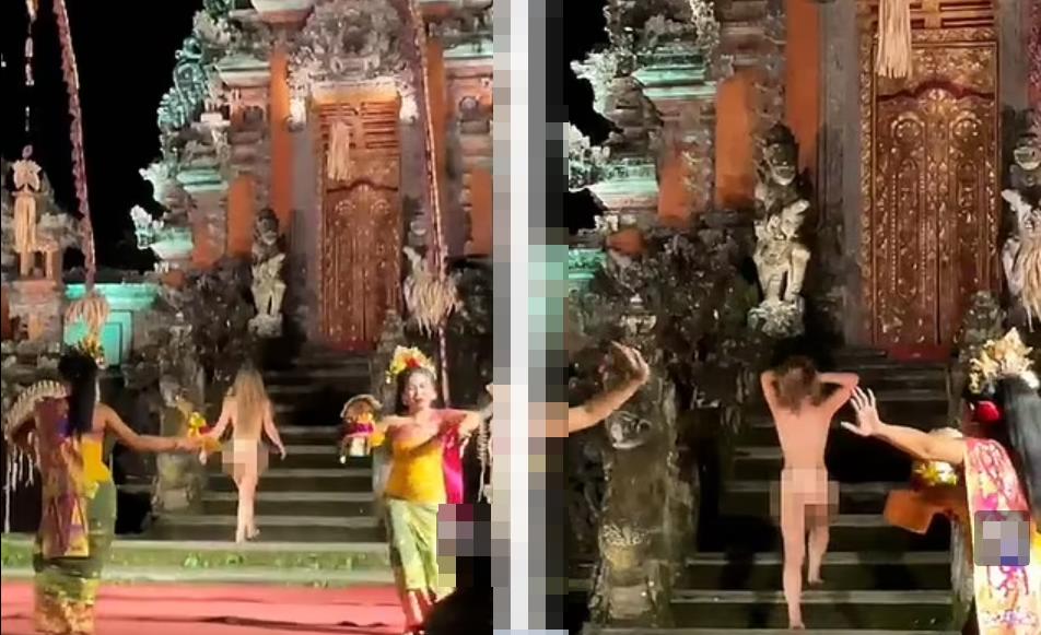 Все были в шоке, когда туристка по имени Дарья разделась до гола и ворвалась в священный храм на популярном курорте