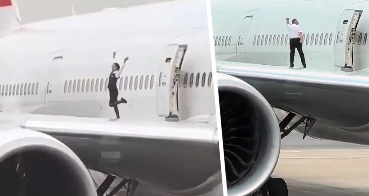 Бортпроводники устроили танцы на крыле Boeing 777, вызвав возмущение
