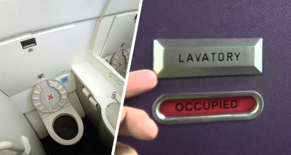 Закройте крышку унитаза, сядьте на нее и обезопасьте себя: пассажир застрял в туалете самолёта во время полёта